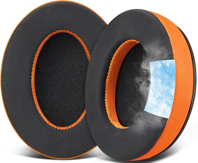 SoloWIT Cooling Gel Replacement Earpads Cushions for HyperX Cloud 1/2/3/Pro/Core, Cloud Alpha/Flight/Stinger Series, CloudX Stinger/Flight Series Headset - Orange - Image 1
